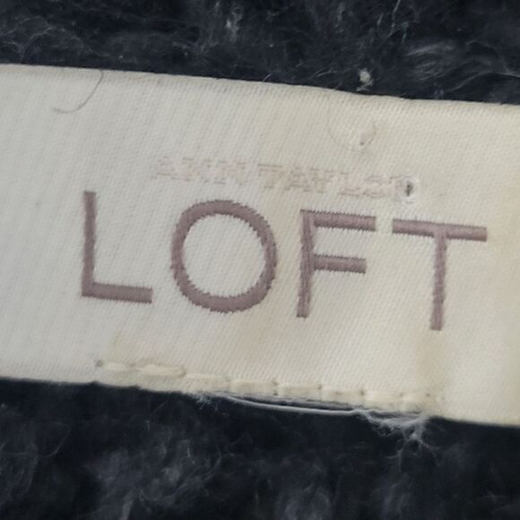 Ann Taylor LOFT dark gray knit open front cardy - Picture 3 of 12